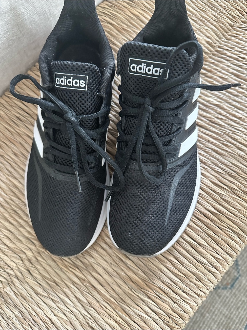 adidas Women’s Black and White Lace-Up Athletic Sneakers - Picture 4 of 7